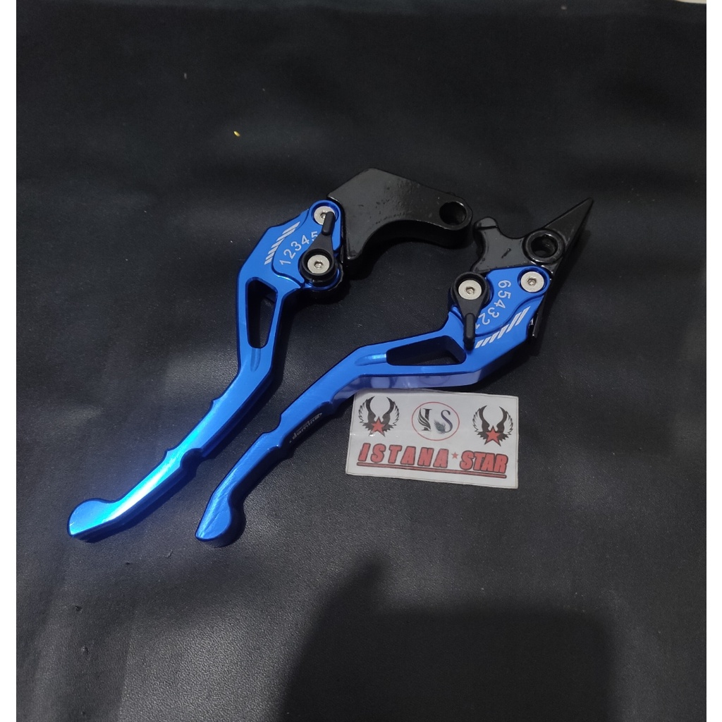 Handle Rem / Handlebrake Stelan Tiger / Satria Fu / Verza / Megapro / New CB 150 - CNC - BIRU Handle Variasi Pluss Handgrip cnc Promo Bayar Di Tempat