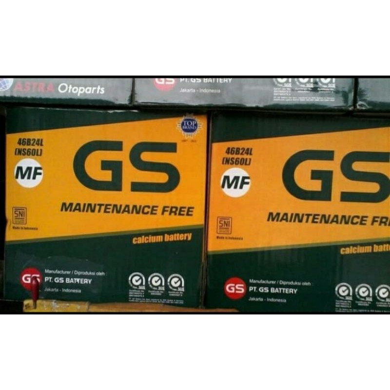 Aki Mobil GS ASTRA MF NS60L / 46B24L (Aki Kering) 12Volt / 45 Ampere