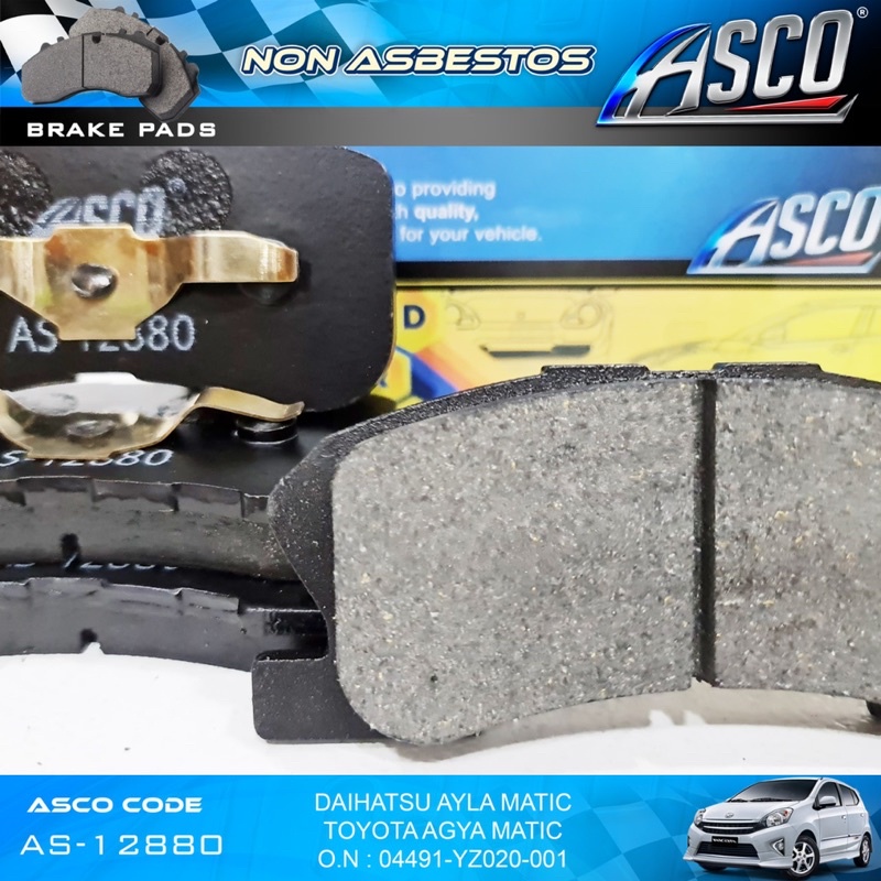 Brake Pad Kampas Rem Depan Set AGYA AYLA Matic AS-12880 ASCO