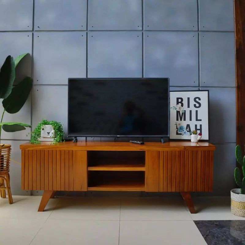 MEJA TV KAYU JATI ASLI JEPARA / LEMARI TV JATI / CABINET TV JATI