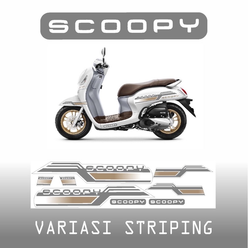 STICKER SYRIPING LIS BODY SCOOPY VARIASI PUTIH GOLD 07