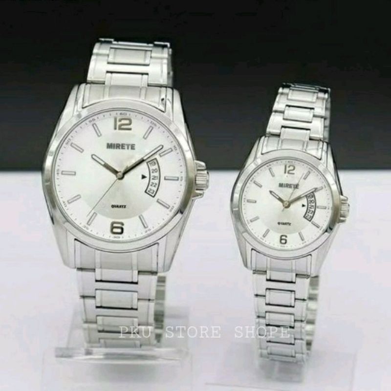 JAM COUPLE COD ☑️ JAMI MIRETE COUPLE PRIA DAN WANITA RANTAI STAINLIS STEL MODEL TERBARU JAM TANGAN SEPASANG COWOK CEWEK TAHAN AIR FREE BATRAI