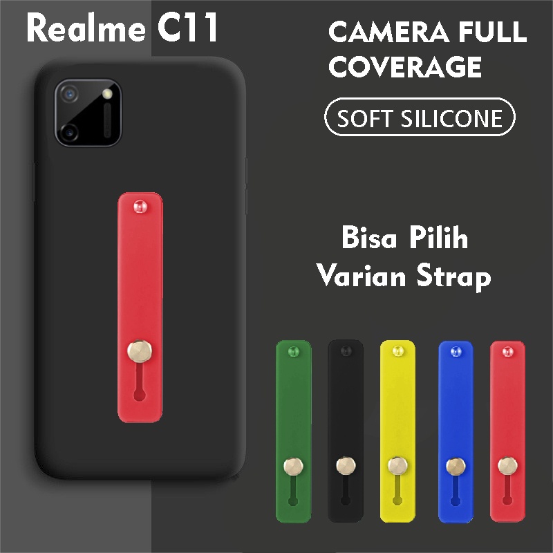 Softcase Silikon Baby Skin 3D Camera For Realme C11 Free Strap Holder