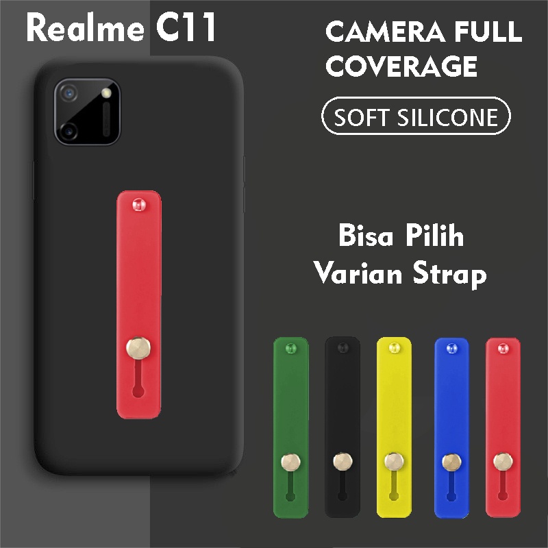 Softcase Silikon Baby Skin 3D Camera For Realme C11 Free Strap Holder