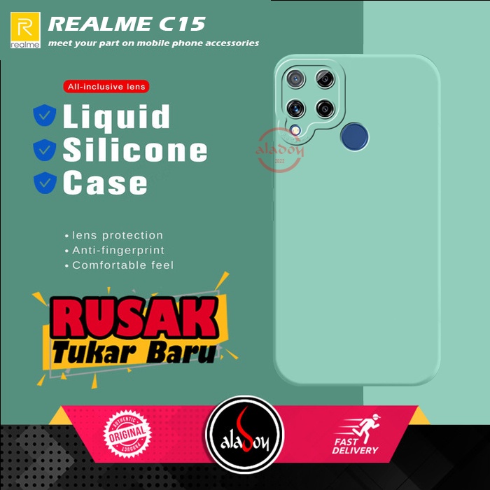 Soft Case Realme C15 Case Liquid Silicone Pro Camera Premium Casing