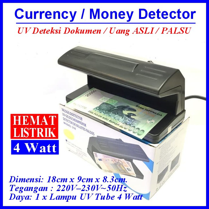 Alat Pendeteksi Uang Kertas Asli atau Palsu - Money Detector TK2028 318 SENTER LED LAMPU ULTRAVIOLET