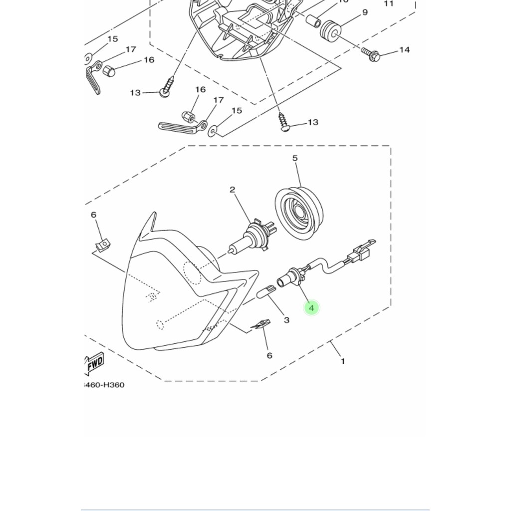 FITTING FITING SOCKET SOKET LAMPU SENJA DEPAN VIXION OLD LA OVI ORIGINAL YGP 3C1-H4150-00