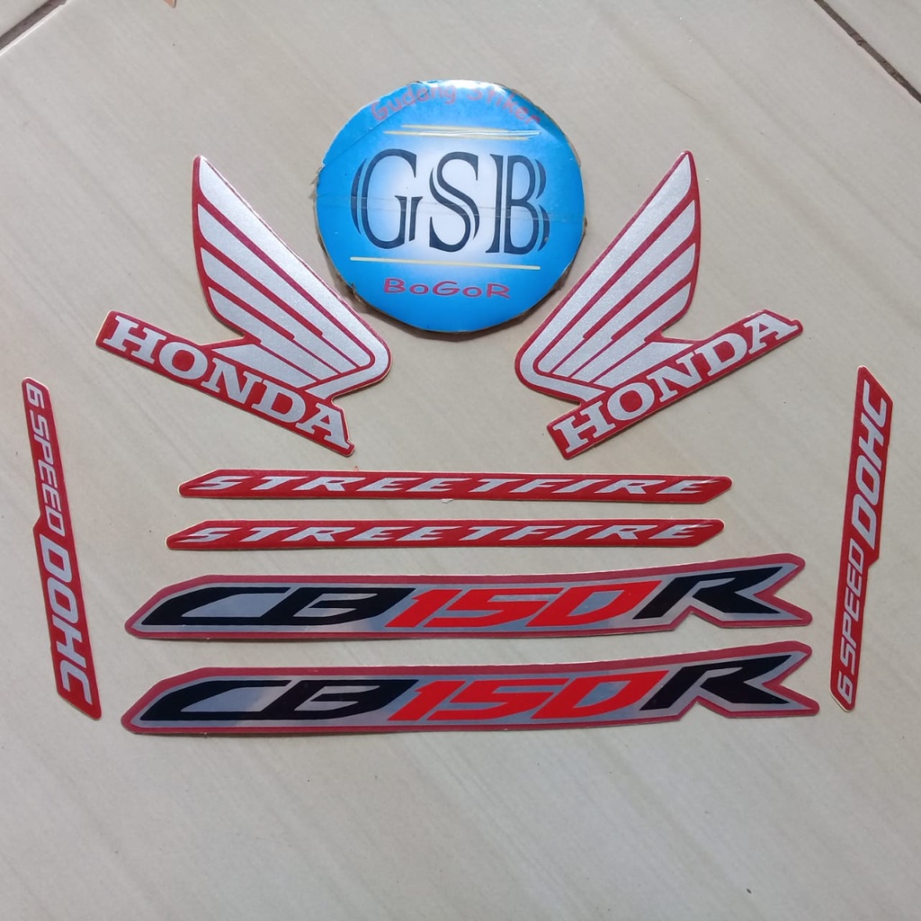 sticker striping motor honda cb150r 2017 se merah doff