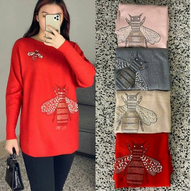 Tunik Rajut Import Lebah + Tunik Import + Atasan Tunik Import