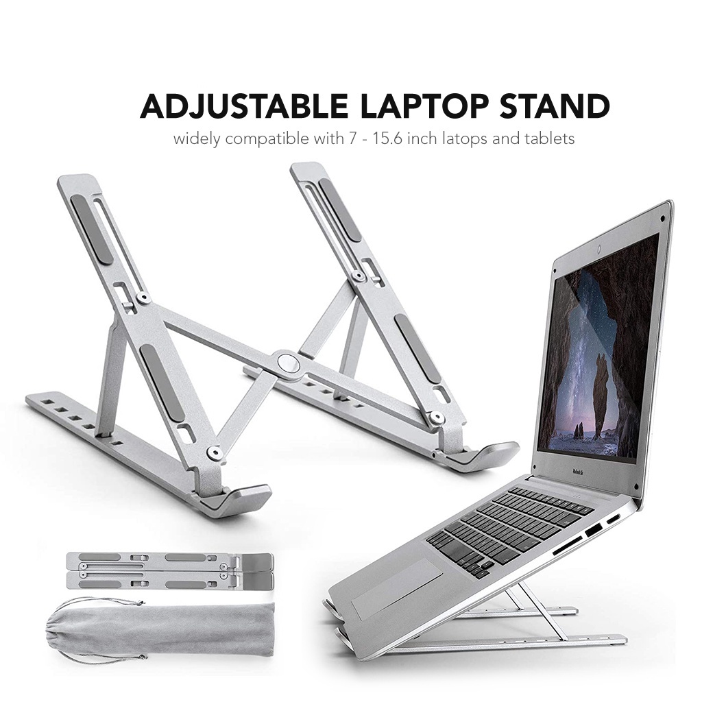 Trend - Stand Holder Laptop Macbook Notebook IPAD Mac dudukan lipat Alumunium