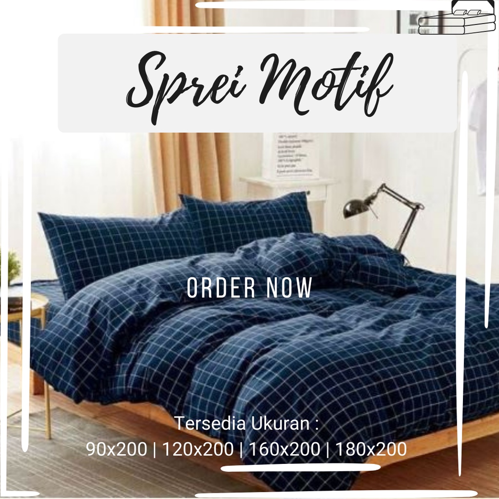 Sprei Motif Kotak Aesthetic Korea Sprei Homemade Murah Seprai Aesthetic Ukuran100x200 140x200 200x20
