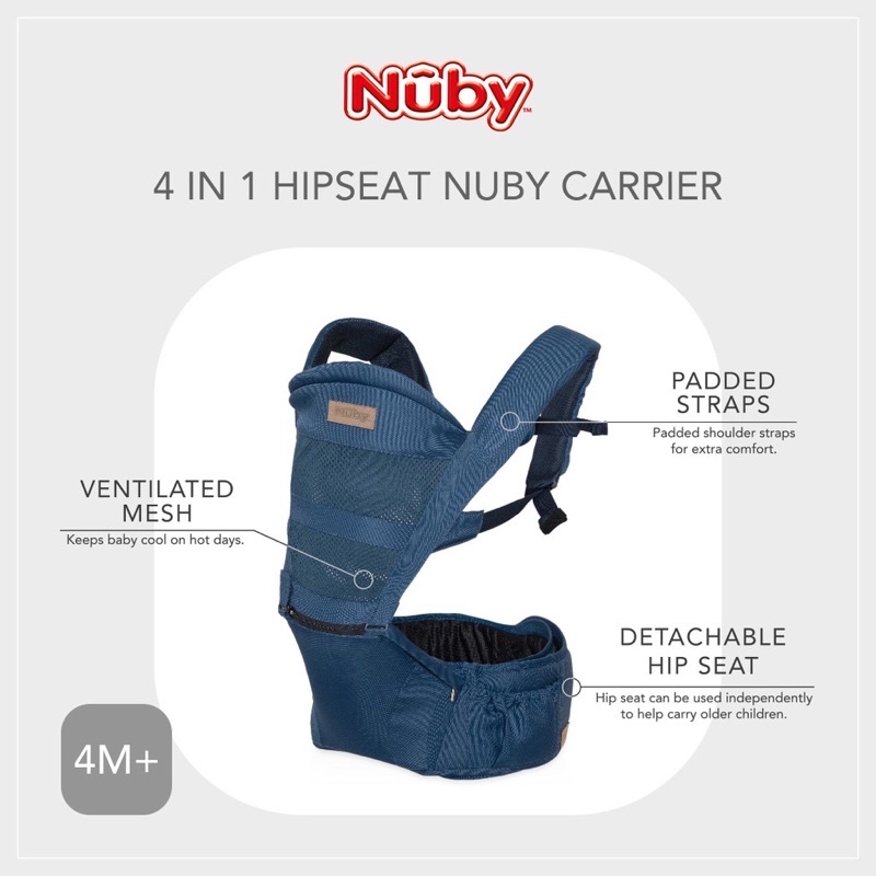 Nuby 4 Away Hipseat Baby Carrier - Gendongan bayi 4 fungsi