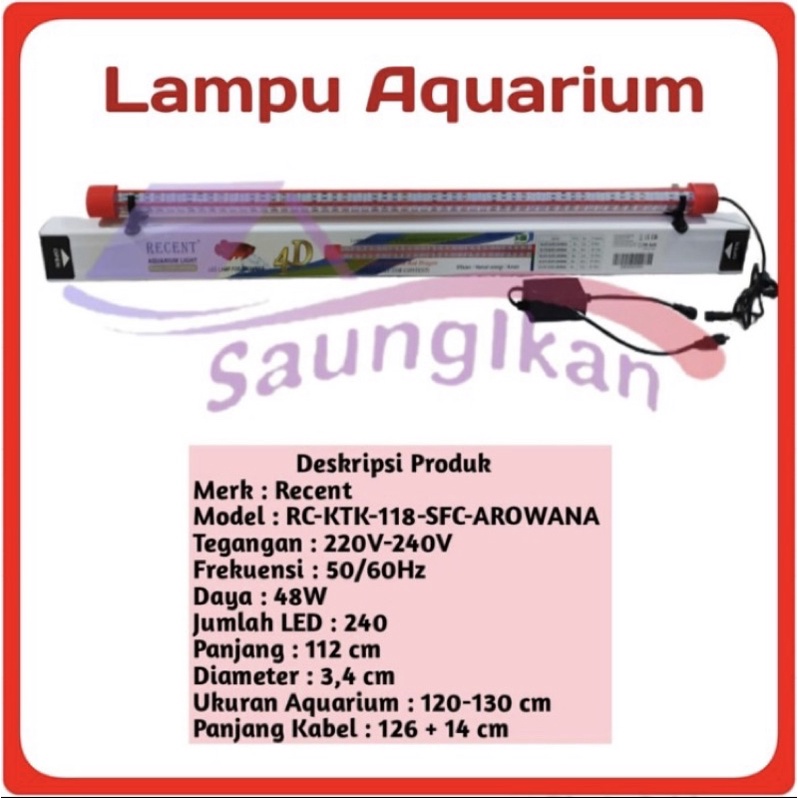 Lampu LED Tanning RECENT KTK 118 SFC Arwana 4D Kontes quality 4 Baris