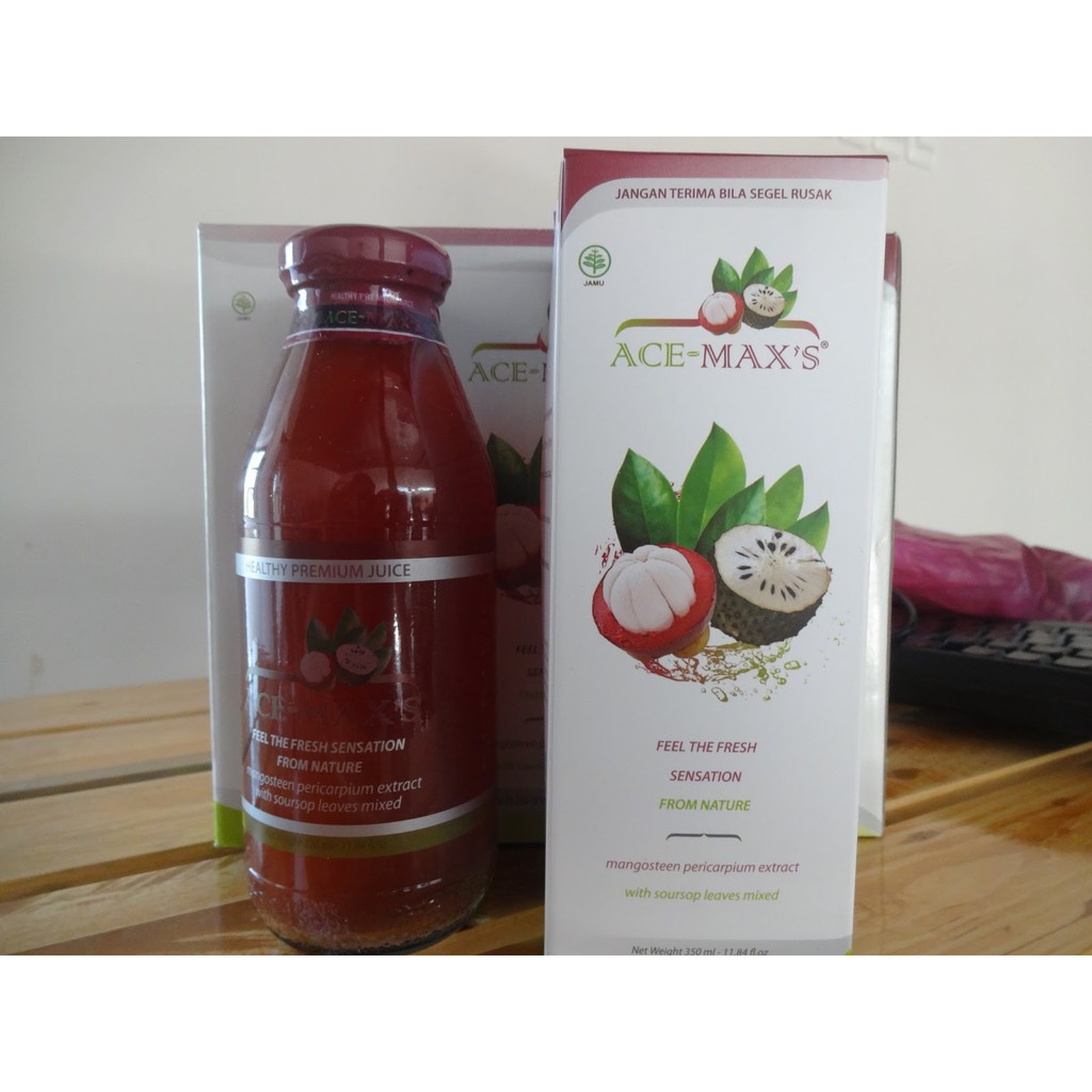 

Jus Ace Maxs ekstrak kulit buah manggis plus daun sirsak