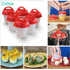 (BOW) Silicone Egg Boil 6 pcs (Tanpa Kotak) Cetakan Telur As Seen On Tv Tempat Rebus Telur