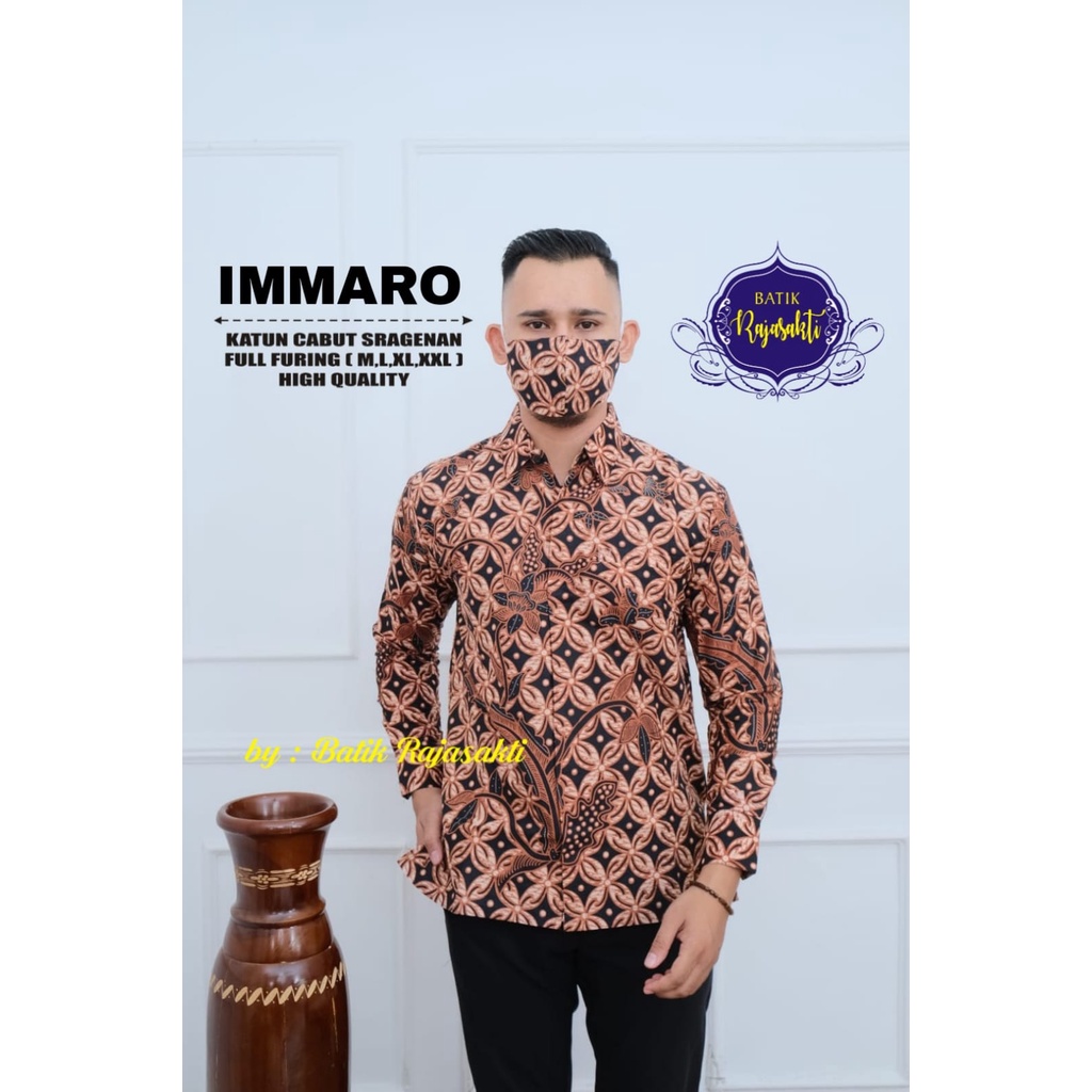 IMMARO RAJASAKTI KEMEJA BATIK PRIA SOLO LENGAN PANJANG PENDEK LAPIS FURING PREMIUM FARZANI FAWWAZ FEBIANDRO GAGAH PERKOSO GAJAHSORA GALING INDAH GALING MERAH BURUNG BERSUA GALING MEWAH GANDRAWATI GANJAR BORNEO GARUDA ABSTRAK GATOTKACA GIANDRA 2 GIANDRA