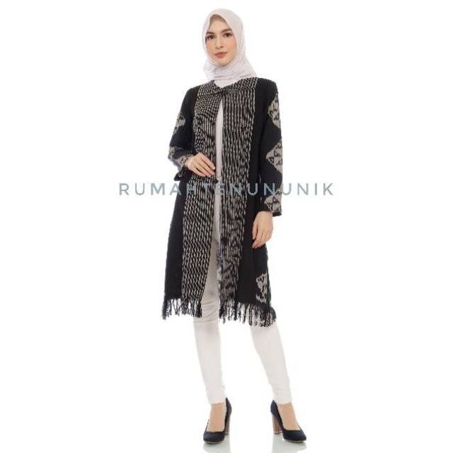 BAJU TENUN LONG CARDI TENUN LULU (versi RUMBAI)