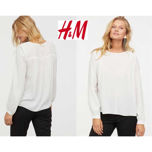 h & m white blouse