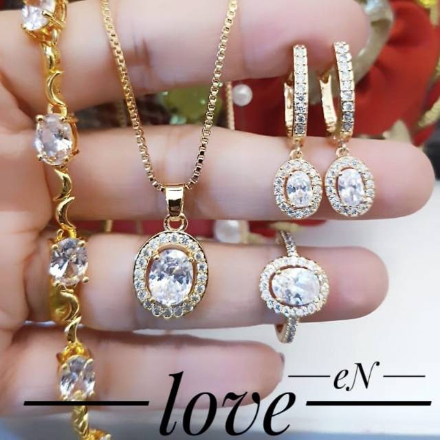 Xuping set perhiasan lapis emas 24k 0925k