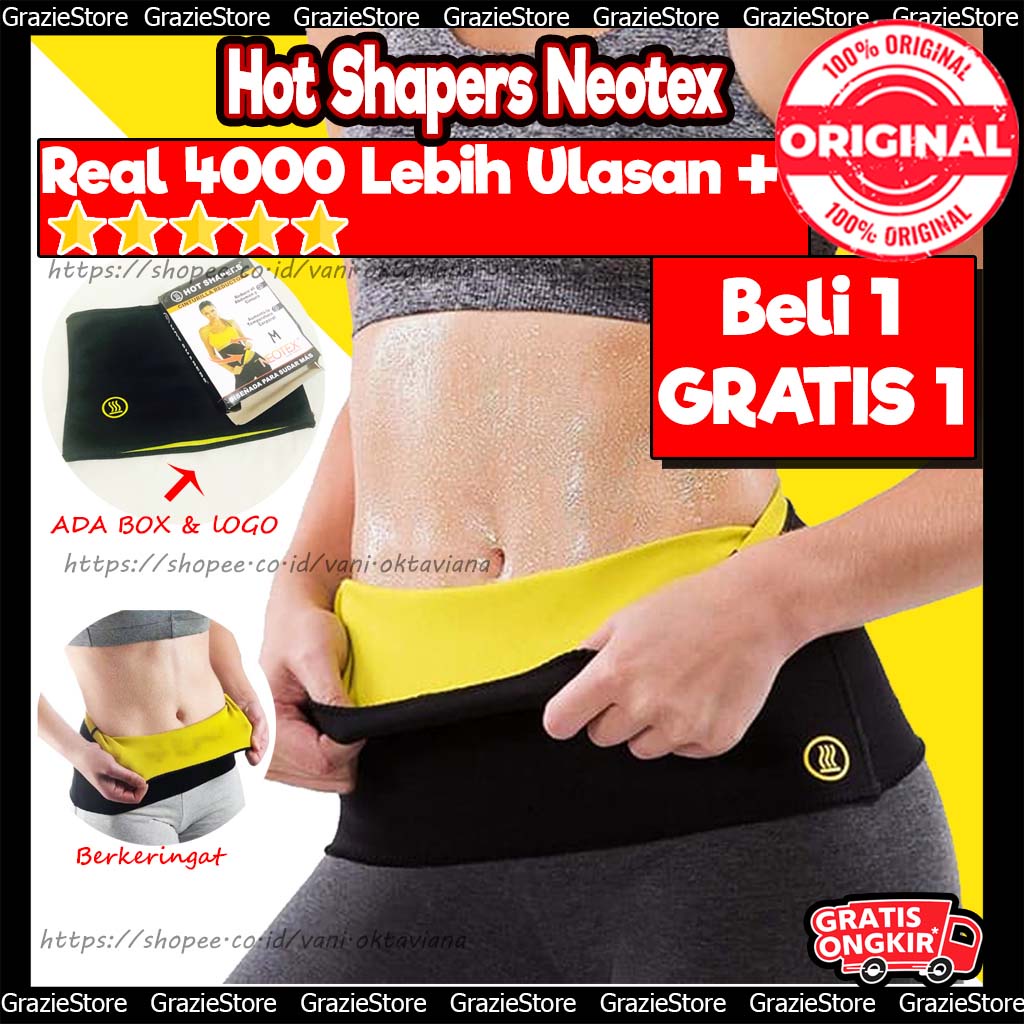 BUY 1 GET 1 HOT SHAPER KORSET NEOTEX KORSET PERUT PEMBAKAR LEMAK PELANGSING TEBAL ADA LOGO