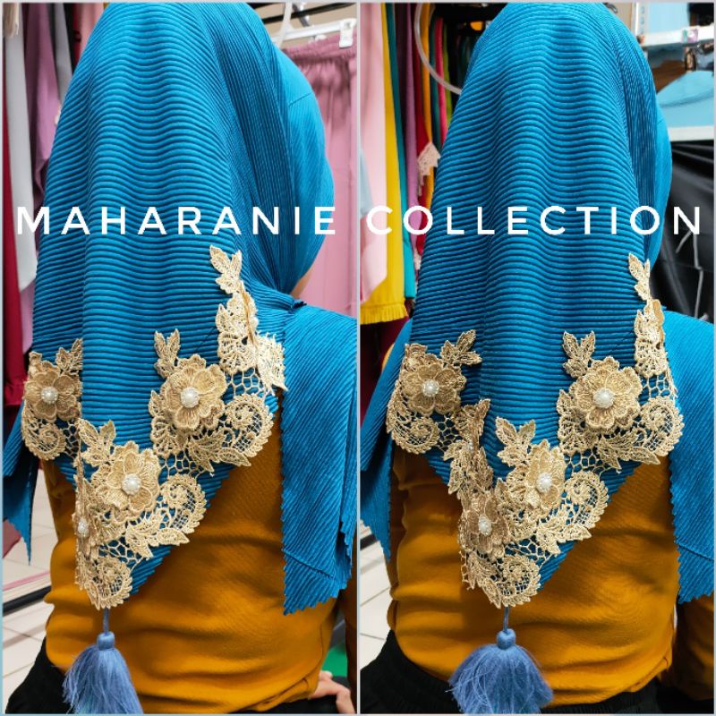 segi empat plisket renda jambul/segiempat plisket renda terbaru/segiempat plisket  renda mutiara/jil