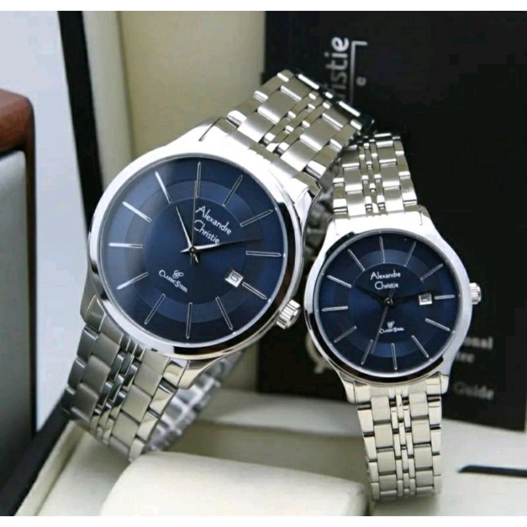 Alexandre Christie Ac 8348 / ac8348 Jam Tangan Original Garnasi Resmi 1 Tahun-Silver Blue