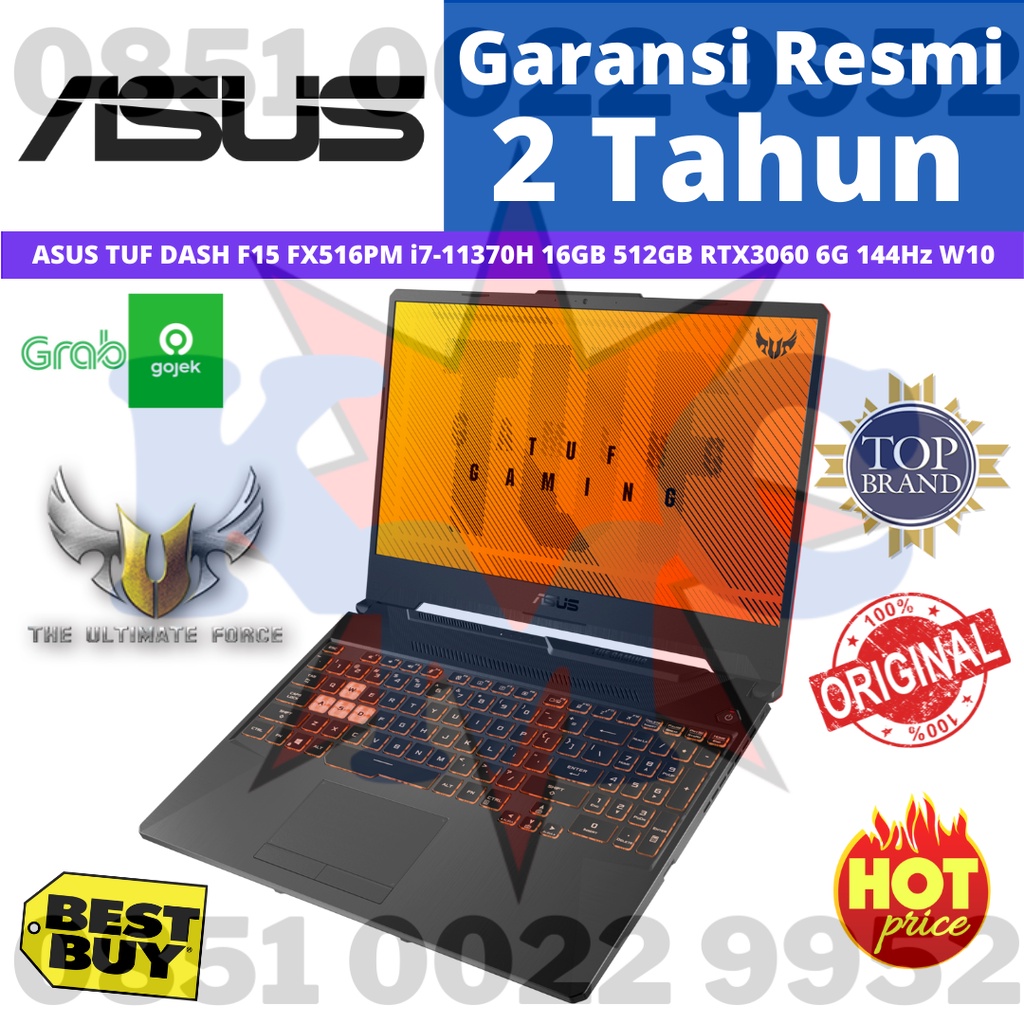 ASUS TUF DASH F15 FX516PM i7-11370H 16GB 512GB RTX3060 6G 144Hz W10