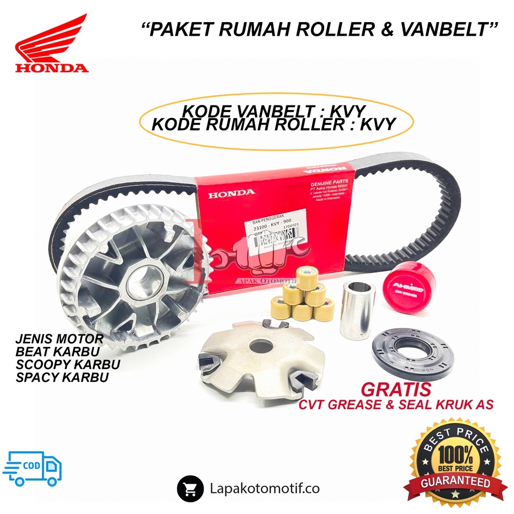 SATU PAKET RUMAH ROLLER SET BEAT KARBU & VANBELT V BELT BEAT KARBU & SCOOPY KARBU KVY ok
