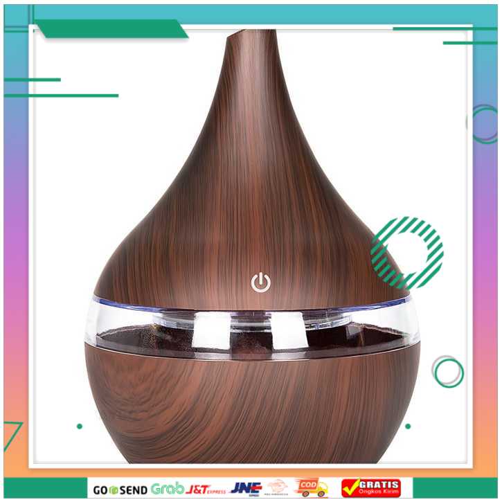 (BISA COD) FTIHSHP Air Humidifier Ultrasonic Wood Grain 300ml - Humi K-H98