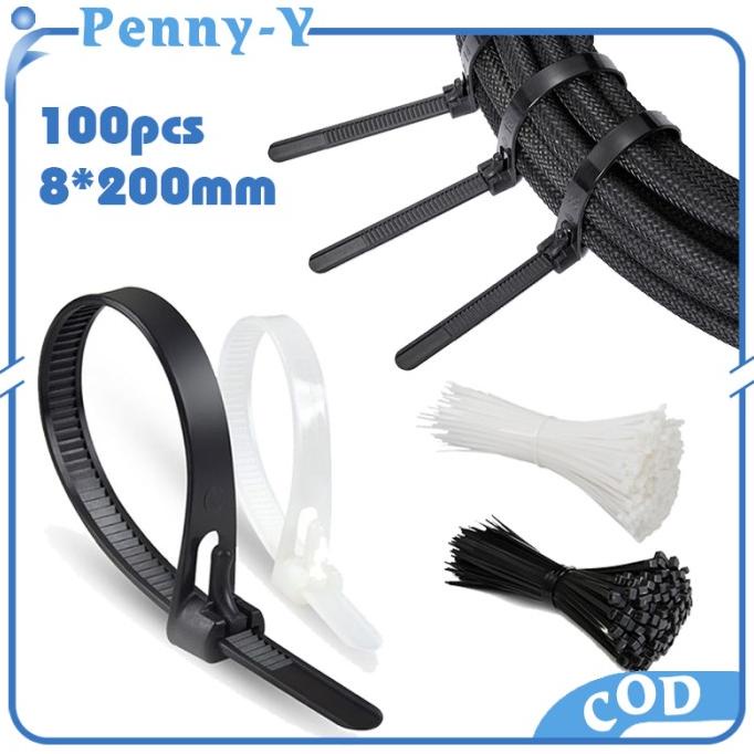 

^%^%^%^%] 100pcs Kabel Ties Reusable Releasable Kabel Tis 20cm Nylon Cable Tie