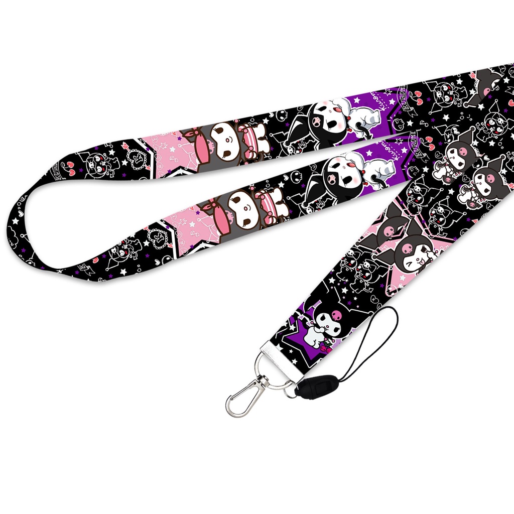 Gantungan Kunci Tali lanyard Motif Kartun kuromi kuromi Untuk Aksesoris Handphone