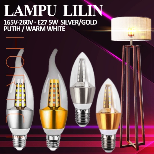 LAMPU LILIN 5W HIAS VARIASI LED CANDLE  600 LUMEN FITTING E27