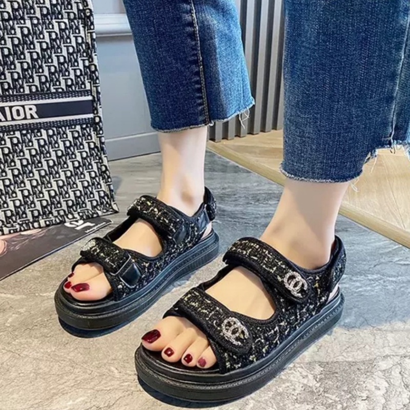 [✅BISA COD] Sandal Wanita Import Cmesh Tali Belakang VIRAL 212121