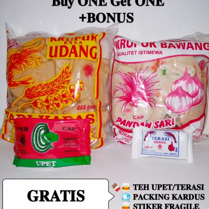 

NEW Buy 1 Get 1 Krupuk Udang Padi Kapas Sedang 250g FREE Krupuk Bawang PS