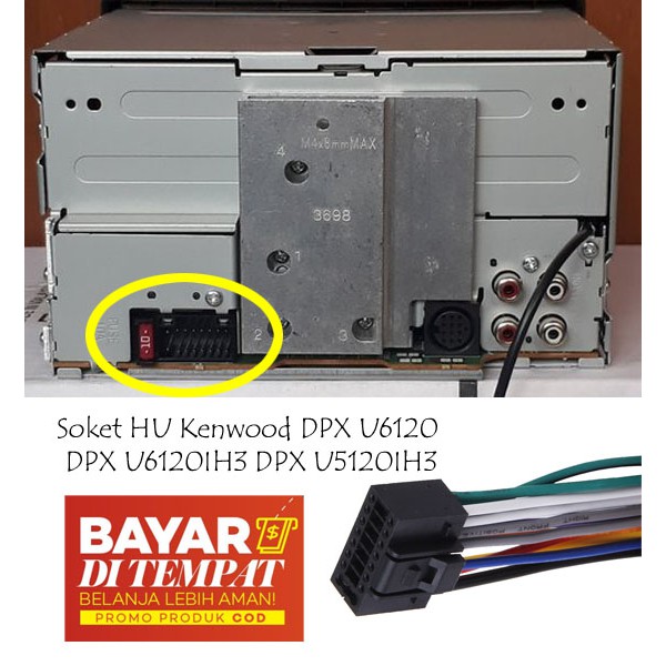 Kabel Soket Kenwood DPX U6120 DPX U6120IH3 DPX U5120IH3 Kabel Soket Head Unit Kenwood DPX 16 Pin