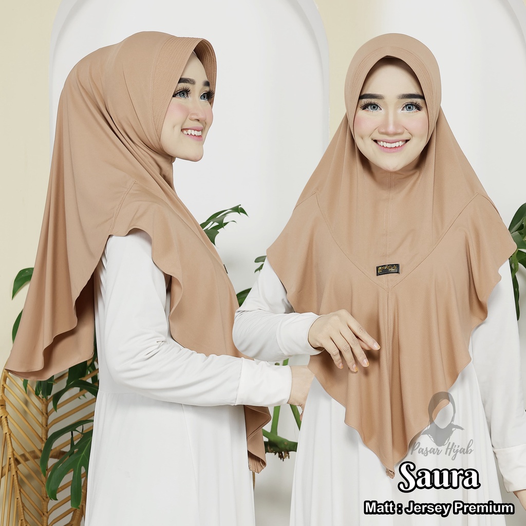 Kerudung Instan Jersey Model Saura Jilbab Instan Jersey Super Premium Hijab Bergo Terbaru Pasar Hija'b