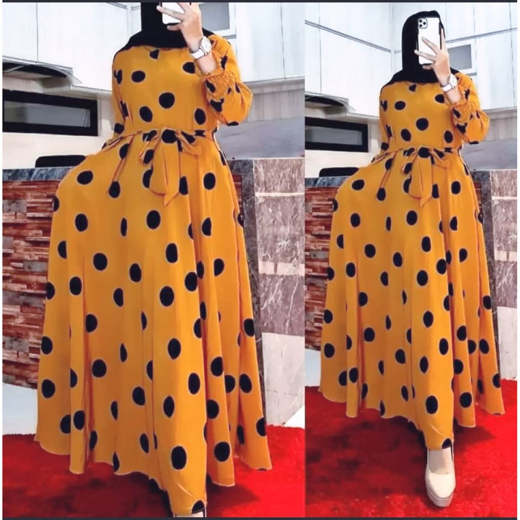 POLKADOT KLOK_GAMIS MONALISA TERBARU_GAMIS MURAH_GAMIS MAYUNG_GAMIS PESTA_BEST SELLER_TERMURAH_COD