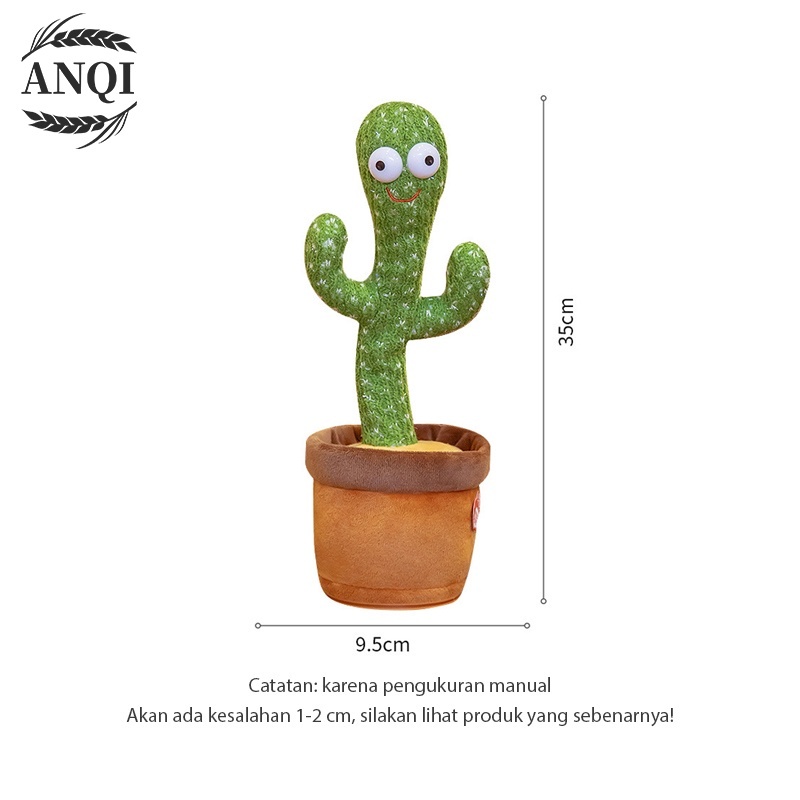 ANQI 1888 Cactus Toy Boneka Pintar Kaktus Dancing Cactus LED ORIGINAL TIKTOK