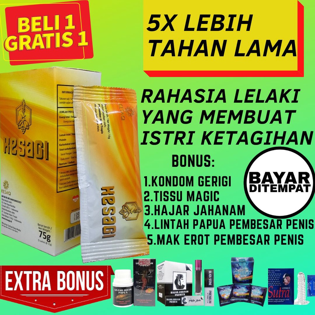 KESAGI ASLI ORI ORIGINAL OFFICIAL SACHET SUPLEMEN MADU HERBAL OBAT JAMU TAHAN LAMA KUAT PRIA OLES