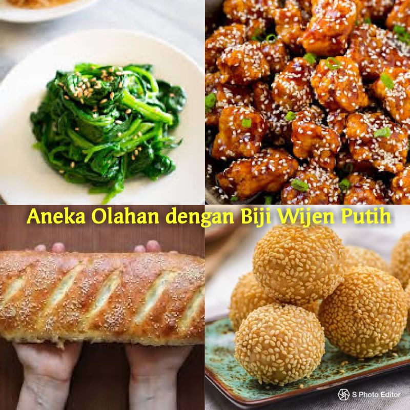 Wijen putih sangrai roasted sesame seed taburan wijen putih hitam oven