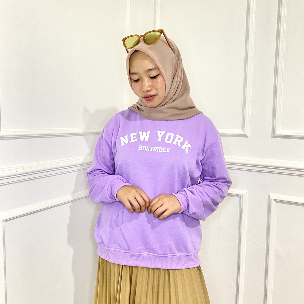 NEW YORK HOLYRIDER SWEATER  II SWEATER NY CRAWNECK PRIA DAN WANITA II 11 WARNA