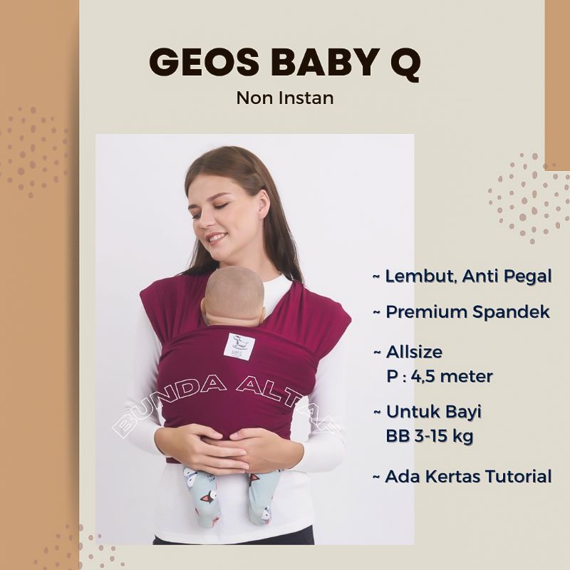 Gendongan Bayi Depan Geos Baby Q Non Instan