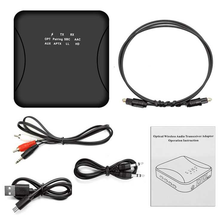 KEBIDU Audio Bluetooth 5.0 Transmitter Receiver aptX Optical Plug