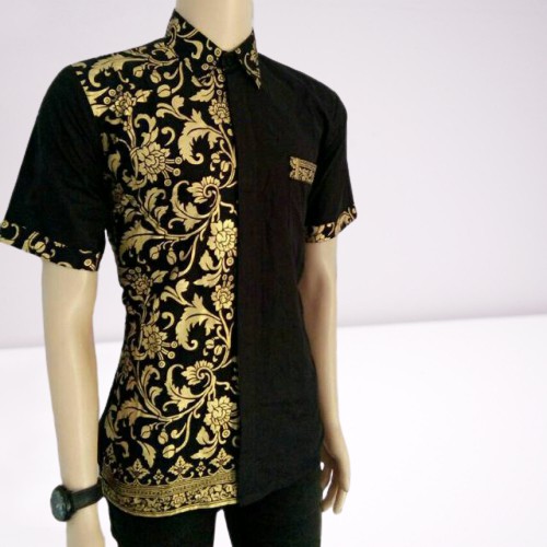 BISA BAYAR DITEMPAT BATIK KEMEJA COWOK COWOK KARIER LENGAN PENDEK KOMBINASI KEMEJA BATIK PRIA SIMPEL