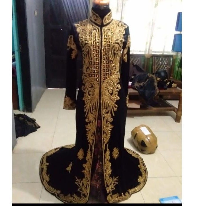 Kebaya Bludru sanghai muslim payet mote kotak