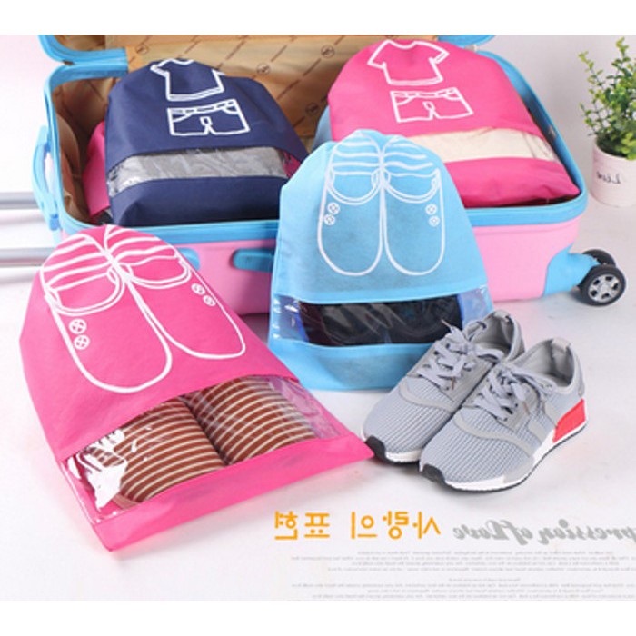 Tas Sepatu Serut Simpel - Tas Traveling Serbaguna - Tas Penyimpanan tahan Air - Pouch Organizer Bag