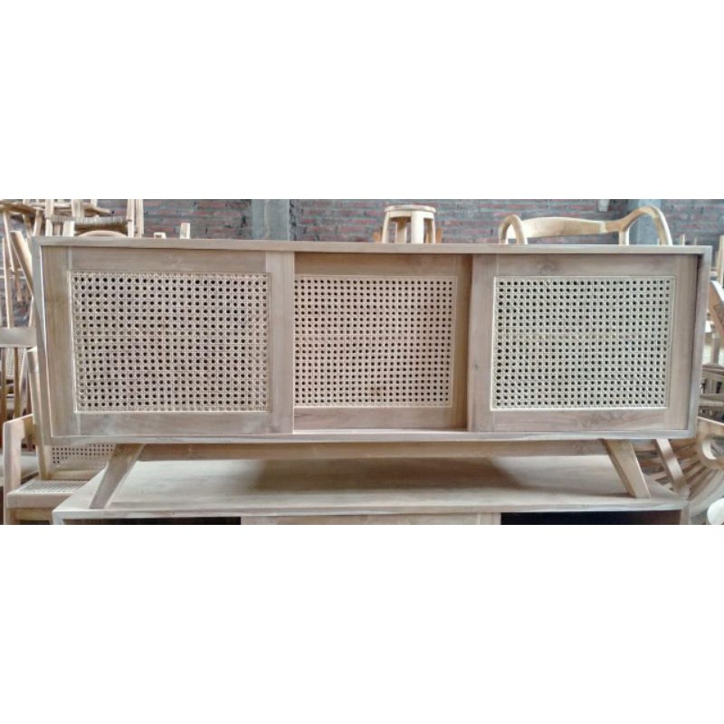 Buffet TV rotan/ buffet TV minimalis/ Meja buffet TV retro/ buffet TV kekinian