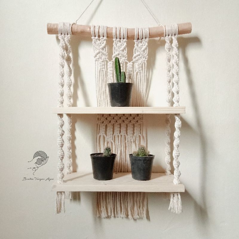 ❇️ B❇️ Rak Dinding Macrame Susun 2 / Macrame Shelf Hanger