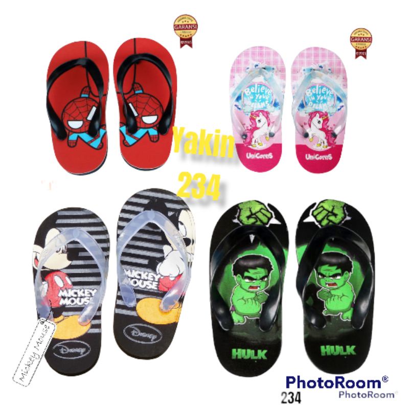 sandal karakter anak cewek cowok