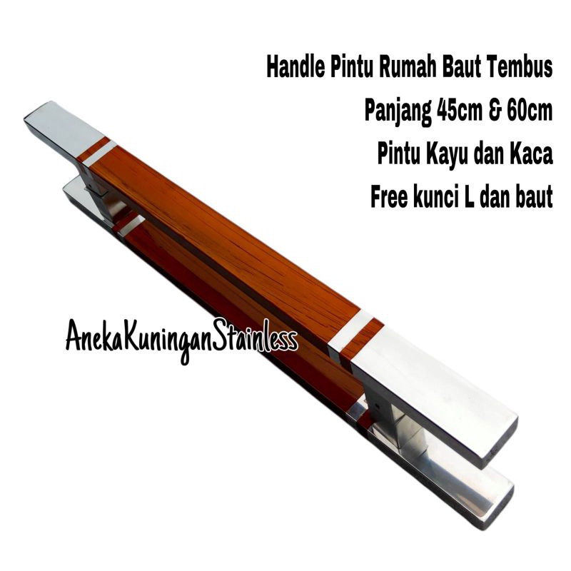 Gagang Pintu Rumah / Handle Pintu Rumah / Tarikan Pintu Panjang 45cm &amp; 60cm  Baut tembus